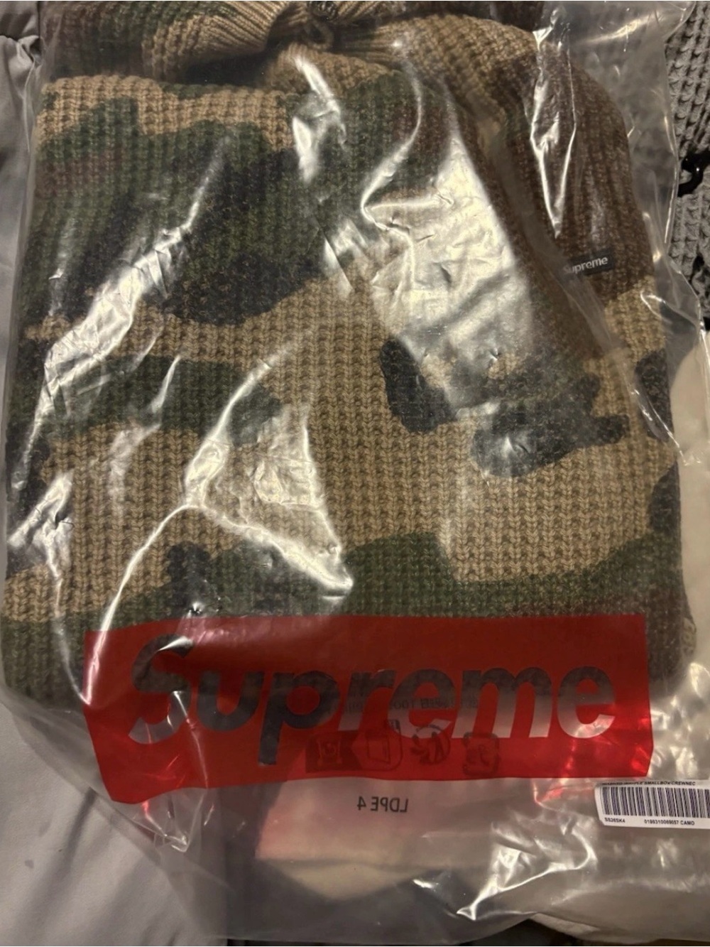 Supreme Camo Knit Beanie in Olive Green, Brown & Black